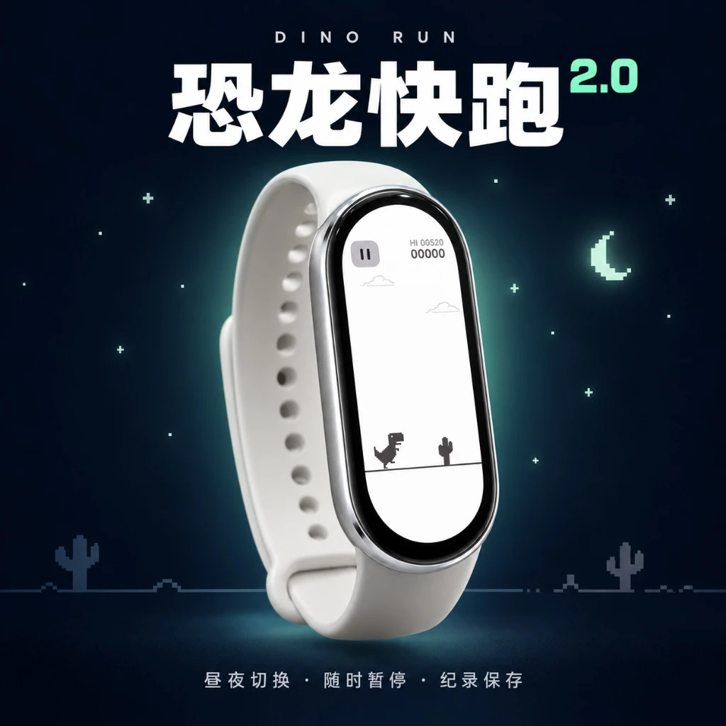 恐龙快跑｜小米手环经典跳跃奔跑小游戏产品图
